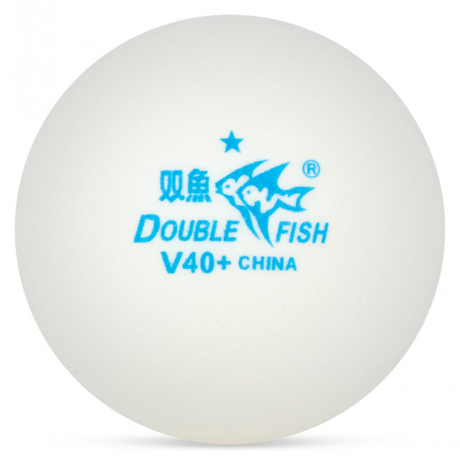 Мяч для наст.тенниса DOUBLE FISH No-Star Ball,арт.V40+PU,.упак.100 шт., ПУ-пакет,белый 