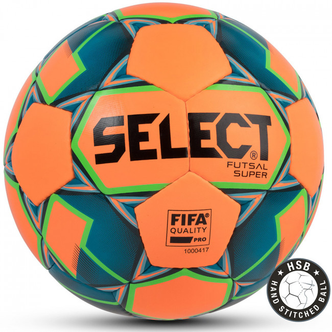 Мяч футзальный SELECT Futsal Super FIFA, 3613446662, р.4, FIFA Pro, ПУ, руч.сш, оранж. 