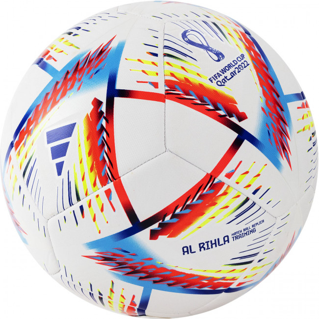 Мяч футбольный "ADIDAS WC22 Rihla Training" арт. H57798, р.5, 12 пан., ТПУ, маш.сш., бело-мультиколор 