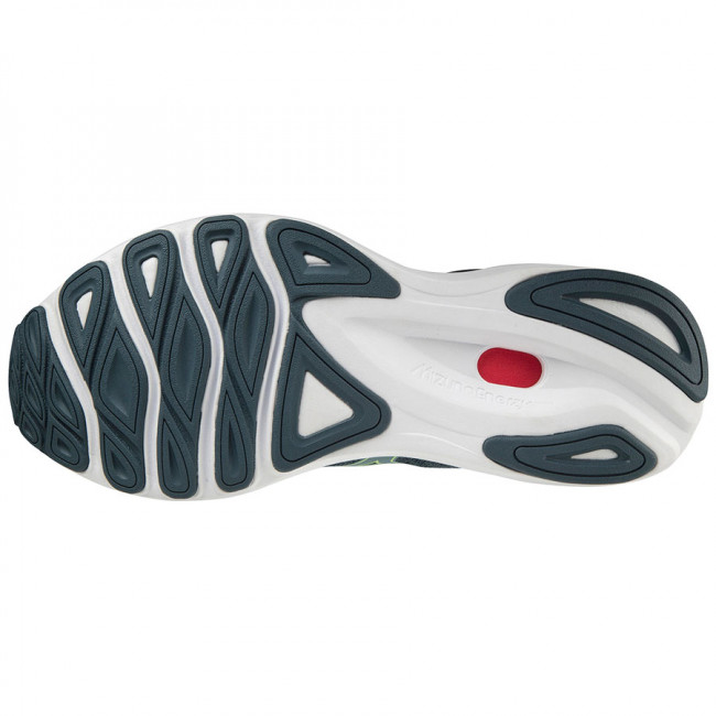 Кроссовки бег. MIZUNO Wave Skyrise, J1GC220981,р.UK10 (рос.44),иск. кожа, текстиль,синий 