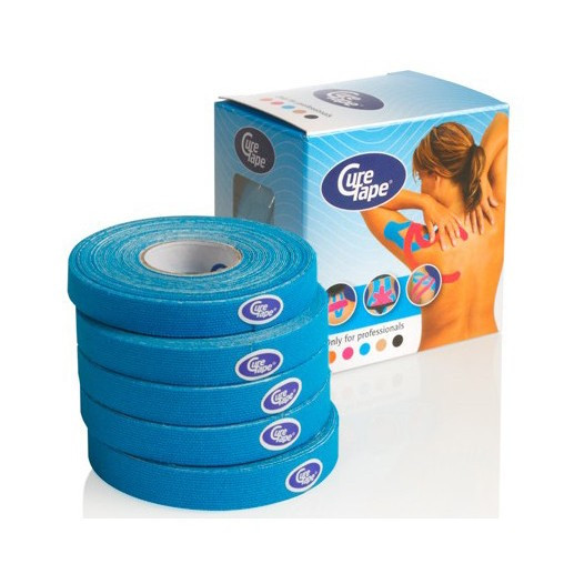 Тейп кинезиологический CureTape Blue, 1 см x 5 м, уп. 5 шт, арт. 160950, голубой 