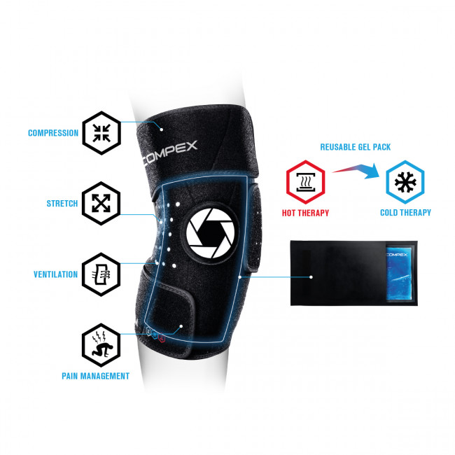 Бандаж колена Compex COLDFORM KNEE с гелевым вкладышем,размер S-M, арт. 83-0026-SM-FG 