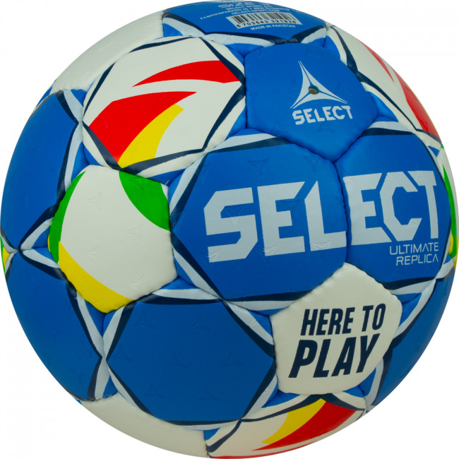 Мяч гандбольный SELECT Ultimate EHF Euro Men Replica v24, 3571854487, р.3, EHF Appr, ПУ, руч.сш, сине-бел 
