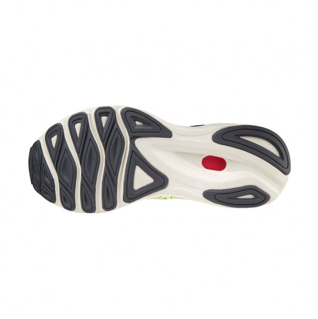 Кроссовки бег. MIZUNO Wave Skyrise, J1GC220915,р.UK11 (рос.45), иск. кожа, текстиль,салатовый 