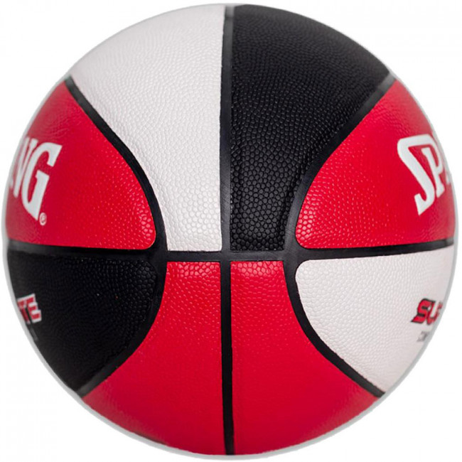 Мяч баскетбольный SPALDING Super Flite 76929z, р.7, синт. кожа ( композит), красно-черно-белый 