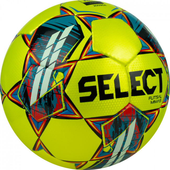 Мяч футзальный SELECT Futsal Mimas, 1053460550, р.4, BASIC, 32 пан, гл.ПУ, руч.сш, жел-сине-красный 