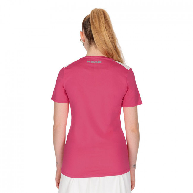 Футболка женская HEAD Club 22 T-Shirt W 814431-MA-M, р.M, 92% полиэстер, 8% эластан, розовый 