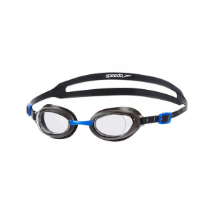 Очки для плавания SPEEDO Aquapure, 8-090029123, ПРОЗРАЧНЫЕ линзы, сменн. переносица, черн. оправа