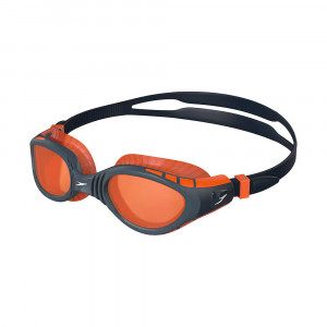 Очки для плавания "SPEEDO Futura Biofuse Flexiseal", арт.8-11315F984, ОРАНЖЕВЫЕ линзы, серая оправа