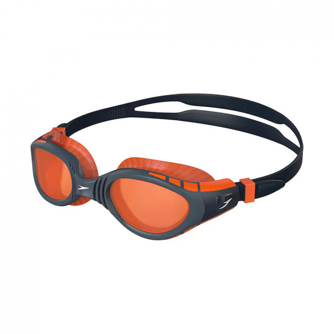 Очки для плавания "SPEEDO Futura Biofuse Flexiseal", арт.8-11315F984, ОРАНЖЕВЫЕ линзы, серая оправа 