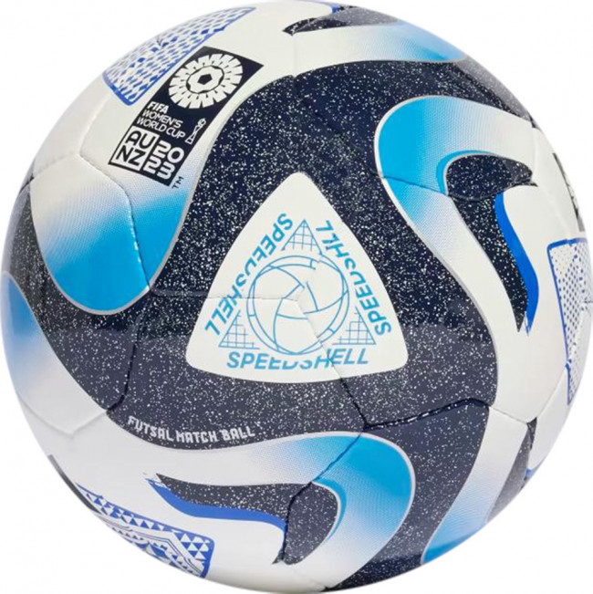 Мяч футзальный ADIDAS OCEAUNZ PRO Sala, HZ6930, р.4, FIFA Quality Pro,18 пан, ПУ, руч.сш, бело-черн-гол 