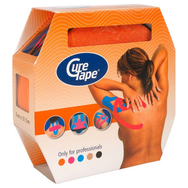 Тейп кинезиологический CureTape Giant Roll Orange, 5 см x 31.5 м, арт. 160370, оранжевый 