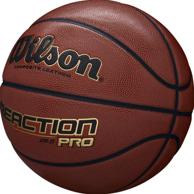 Мяч баскетбольный WILSON Reaction PRO, арт.WTB10137X5, р.5, синт. PU, бутил. камера, темно-коричневый 