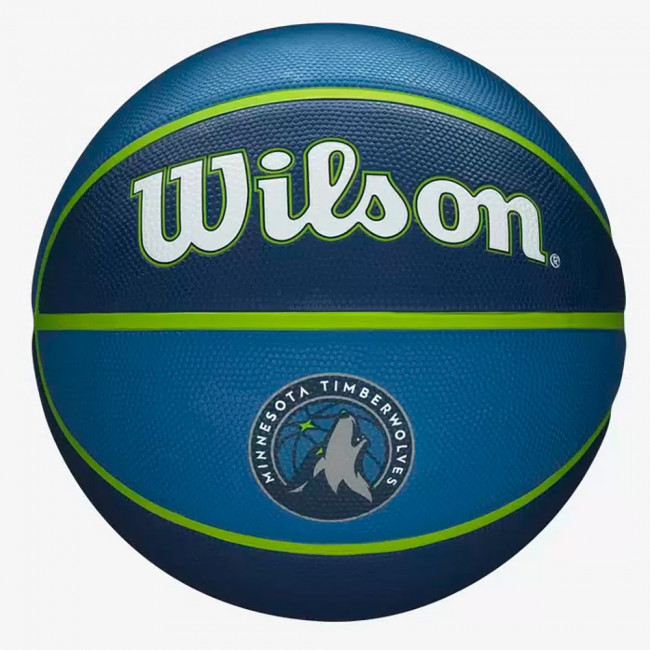 Мяч баскетбольный WILSON NBA Team Tribute Minnesota Timberwolves, WTB1300XBMIN, р.7, резина, сине-зеленый Мяч баскетбольный WILSON NBA Team Tribute Minnesota Timberwolves, WTB1300XBMIN, р.7, резина, сине-зеленый