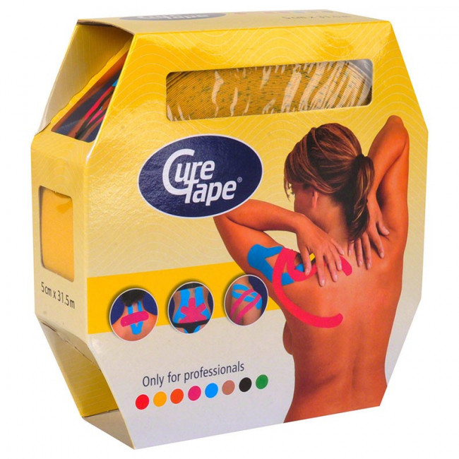 Тейп кинезиологический CureTape Giant Roll Yellow, 5 см x 31.5 м, арт. 161049, желтый 