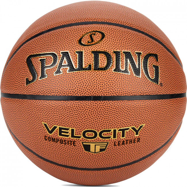Мяч баскетбольный SPALDING TF Velocity Orange 76932z, р.7, композит. кожа (ПУ),, коричнево-черный 