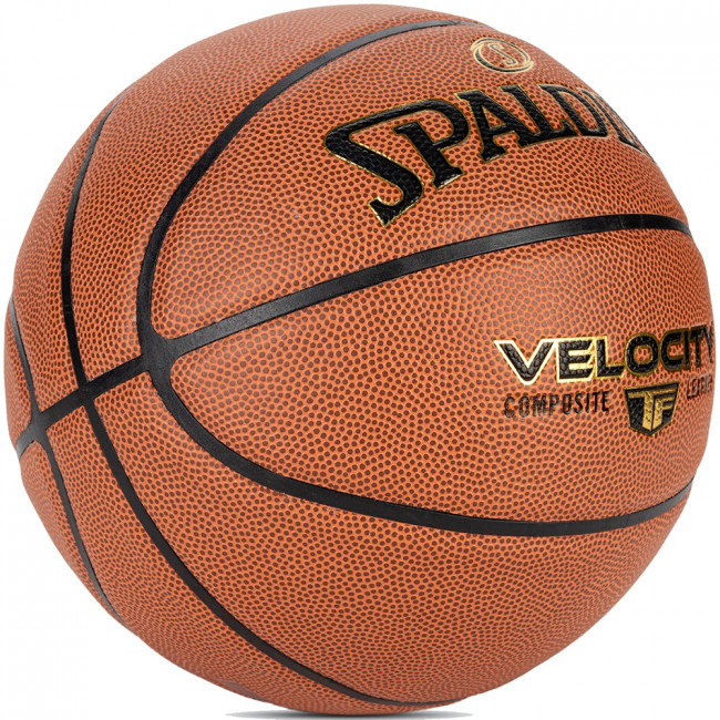 Мяч баскетбольный SPALDING TF Velocity Orange 76932z, р.7, композит. кожа (ПУ),, коричнево-черный 