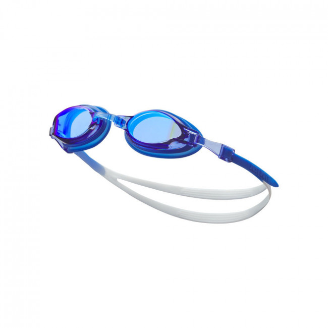 Очки для плавания NIKE Chrome Mirror, NESSD125494, ЗЕРКАЛЬНЫЕ линзы, регул. пер., синяя оправа 