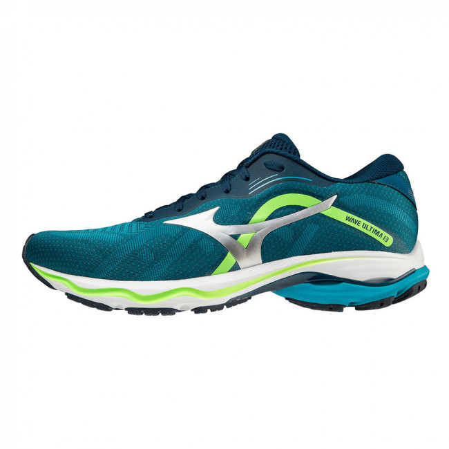 Кроссовки бег. MIZUNO Wave Ultima 13, J1GC221805,р.UK11.5 (рос.45.5),иск. кожа, текстиль,изумрудный 