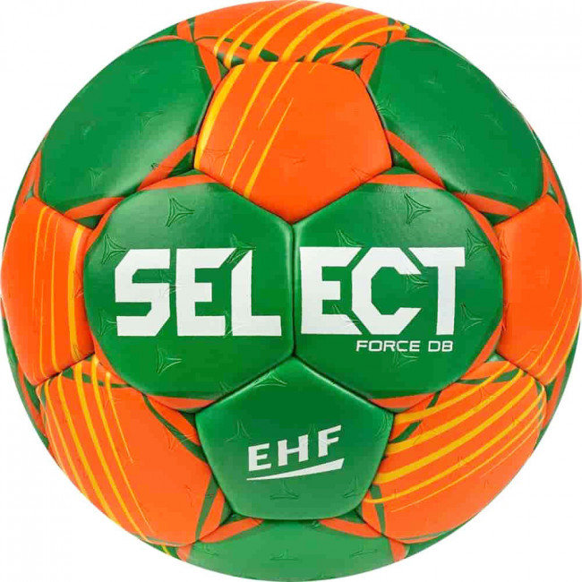Мяч гандбольный SELECT FORCE DB V22, 1622858446, Senior (р.3), EHF Appr,ПУ, гибр.сш., оранжево-зеленый 