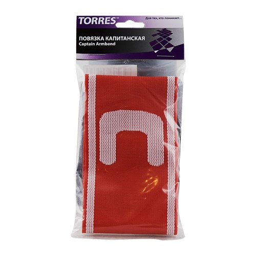 Капитанская повязка "TORRES" арт. SS11002-04, нейлон, безразмерная, красно-белый 