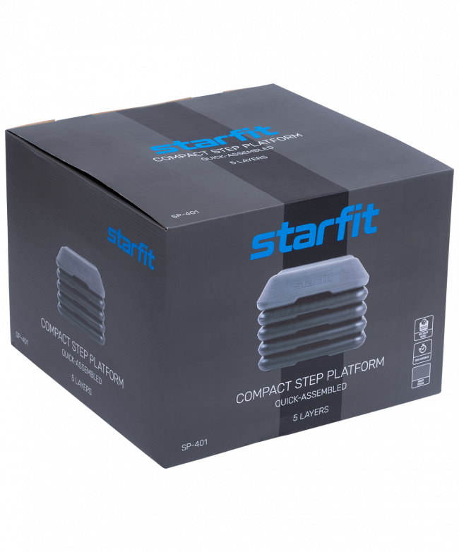 Степ-платформа SP-401 40х40х30 см, 5-уровневая, квадратная, с обрезиненным покрытием Степ-платформа SP-401 40х40х30 см, 5-уровневая, квадратная, с обрезиненным покрытием