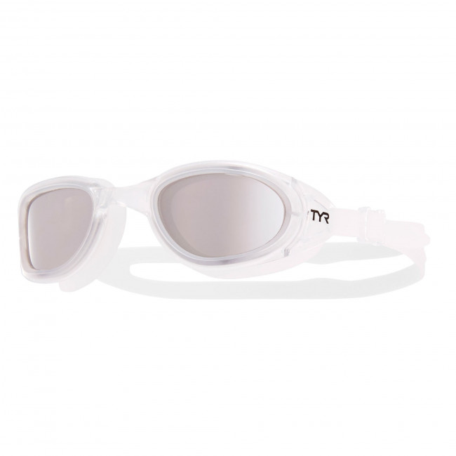 Очки для плавания "TYR Special Ops 2.0 Polarized", арт.LGSPL-651, ЗЕРКАЛЬНЫЕ линзы, ,белая опр. 