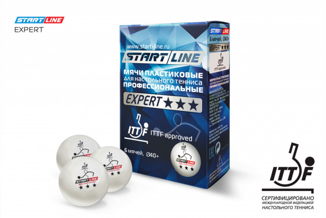 Мячи Start line EXPERT V40+ 3* (ITTF) (6 шт) 