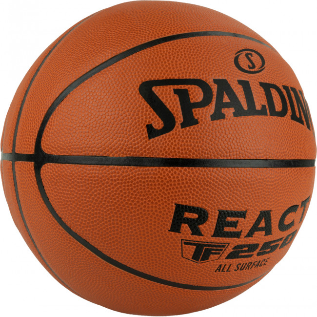 Мяч баскетбольный SPALDING TF-250 React 76-801Z, р.7, композит. кожа (ПУ), коричн-черн. Мяч баскетбольный SPALDING TF-250 React 76-801Z, р.7, композит. кожа (ПУ), коричн-черн.