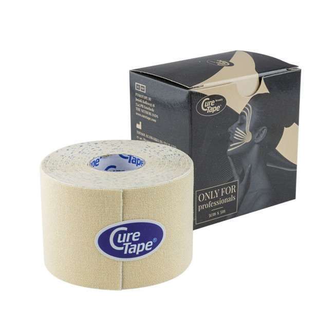 Тейп кинезиологический CureTape Beauty TM New*, 5 см x 5 м, бежевый 