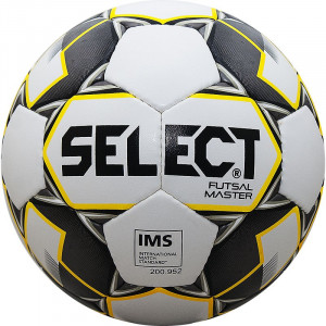 Мяч футзальный "SELECT Futsal Master" арт. 852508-051, р.4, IMS, 32 пан, мат.ПУ, руч.сш, бел-желт-черн