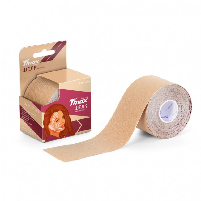 Тейп кинезиологический Tmax Beauty Tape (5cmW x 5mL), вискоза, бежевый 