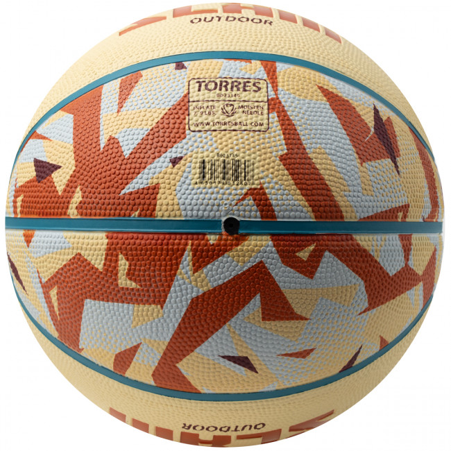 Мяч баскетбольный TORRES Slam, B023145, р.5, резина, нейлон. корд, бут. кам, бежево-коричневый 