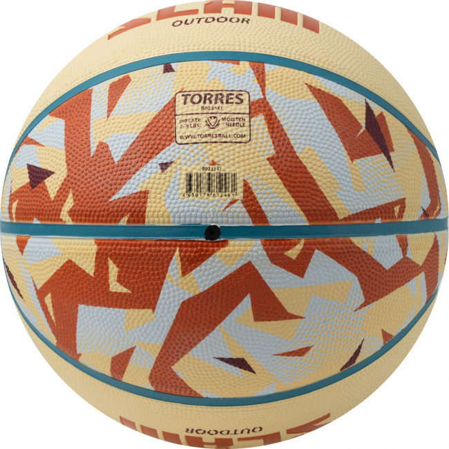 Мяч баскетбольный TORRES Slam, B023147, р.7, резина, нейлон. корд, бут. кам, бежево-коричневый 