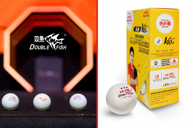 Мячи для н/т Double Fish V40+ 3 star WTTC (6шт.) 