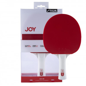 Ракетка для настольного тенниса Stiga JOY***, арт.189801, для тренир., накладка 1,9 мм,ITTF, кон. ручка, красная