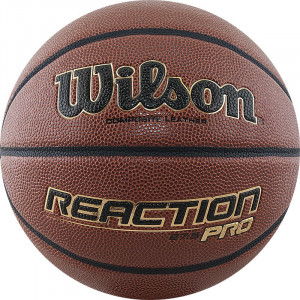 Мяч баскетбольный WILSON Reaction PRO, арт.WTB10139XB05, р.5, синт. PU, бутил. камера, темно-коричневый