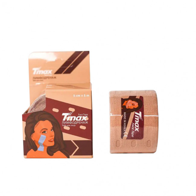 Тейп кинезиологический Tmax Beauty Tape Punch(5cmW x 5mL), хлопок, с перфарацией, бежевый 