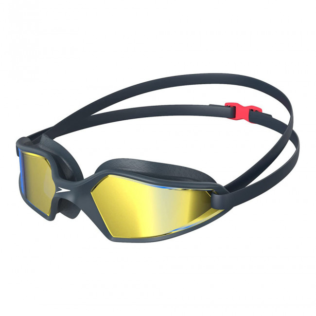 Очки для плавания "SPEEDO Hydropulse Mirror", арт.8-12267D646, ЗЕРКАЛЬНЫЕ линзы, черная оправа 