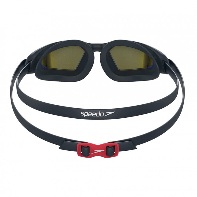 Очки для плавания "SPEEDO Hydropulse Mirror", арт.8-12267D646, ЗЕРКАЛЬНЫЕ линзы, черная оправа 