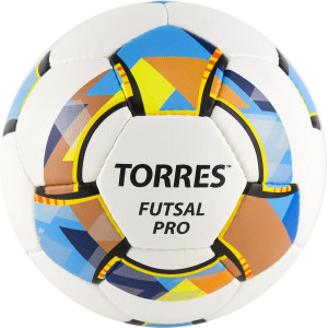 Мяч футзальный "TORRES Futsal Pro", арт.FS32024, р.4, 32 п. Micro, 4 подкл. сл, руч. сшив. бело-мультик