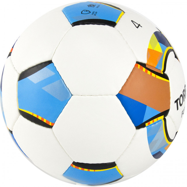 Мяч футзальный "TORRES Futsal Pro", арт.FS32024, р.4, 32 п. Micro, 4 подкл. сл, руч. сшив. бело-мультик 