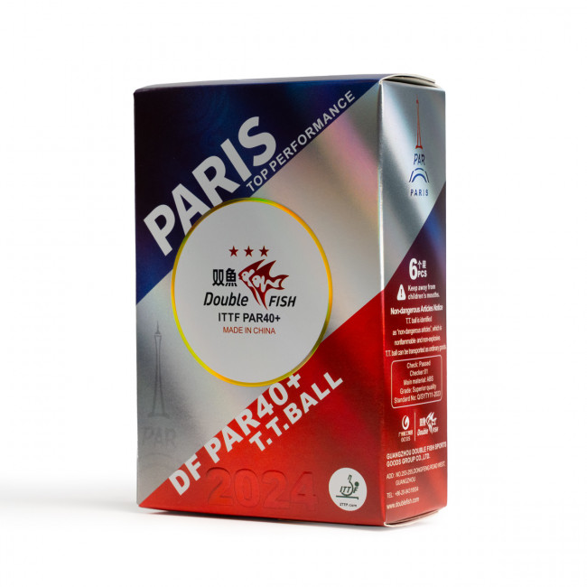 Мяч для настольного тенниса DOUBLE FISH PARIS 2024 Olympic Games 3***,PAR40+, ITTF Appr,ABS,уп.6 шт 
