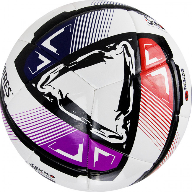 Мяч футзальный "TORRES Futsal Resist" арт.FS321024, р.4, 24 п.,ПУ, 3 подкл.сл., гиб.сш сбелый-мультикол 