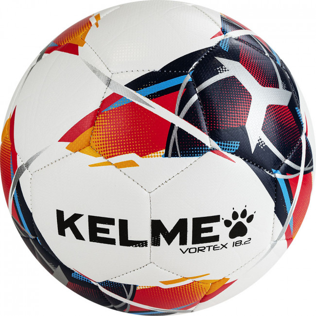 Мяч футбольный "KELME Vortex 18.2" арт.9886130-423, р.5, 32 панелей, ТПУ, маш. сш., бело-мультиколор 