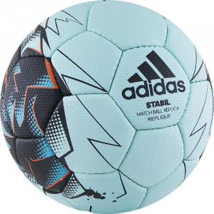Мяч ганд. "ADIDAS Stabil Replique" арт.CD8588, р.1, 32 пан, ПУ, руч.сш, бирюзово-сине-оранжевый