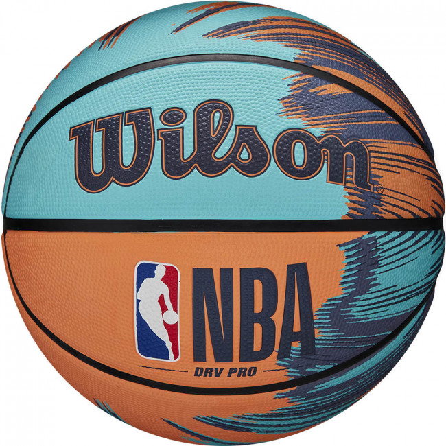 Мяч баскетбольный WILSON NBA DRV PRO STREAK BSKT, арт.WZ3012501XB6 р.6, резина, бутил.камера, бирюзов-оранж 