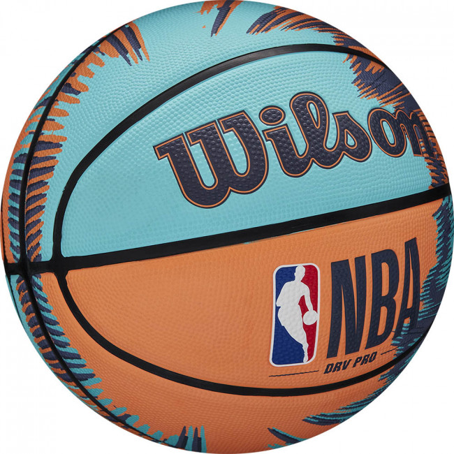 Мяч баскетбольный WILSON NBA DRV PRO STREAK BSKT, арт.WZ3012501XB6 р.6, резина, бутил.камера, бирюзов-оранж 