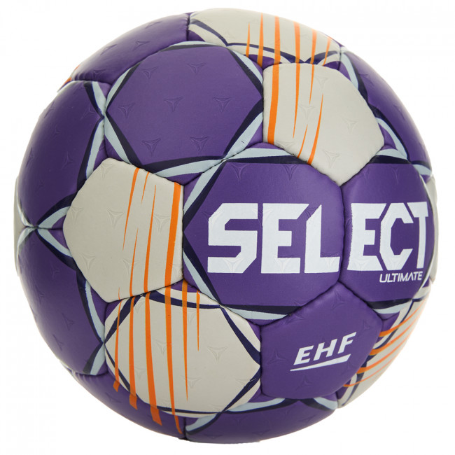 Мяч гандбольный SELECT Ultimate Official EHF V24, 1612858999, Senior(р.3), EHF Appr, ПУ, руч.сш, фиол-сер 