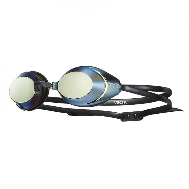 Очки для плавания "TYR Vecta Racing Mirrored", арт.LGVECM-751, ЗЕРКАЛЬНЫЕ линзы, черн. опр. 